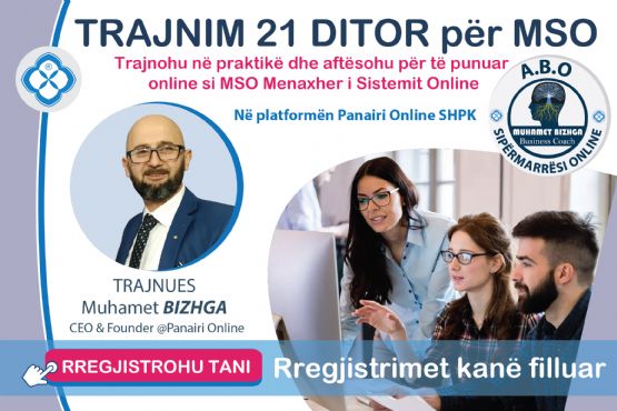 TRAJNIM 21 DITOR PËR SIPËRMARRËSIT ONLINE Nga Akademia E Biznesit Online